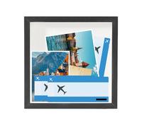 Boîte à souvenirs murale transparente multifonction avec fente de rangement pour cadre photo, tickets, fleurs sèches, cartes postales, couples, famille