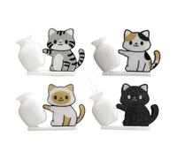 Boîte à souvenirs pour animal de compagnie, support magnétique pour réfrigérateur avec vase miniature, détails robustes en matériau transparent avec fonction du produit, lot unique de 4 décorations