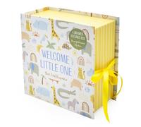Boîte à souvenirs pour bébé - 6 tiroirs - Berceuse animaux - Boîte souvenir pour souvenirs de naissance - Cadeau de bébé avec fermeture ruban