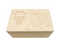 Boîte à souvenirs pour bébés et enfants - En castorine, cadeau de naissance, personnalisable, taille S