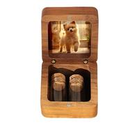 Boîte à Souvenirs pour Chien, Boîte Commémorative En Bois Pour Chien Chat Animal De Compagnie, Contenant De Sympathie Avec Bouteille En Verre Pour Cendres Plumes Poils De Lapin Perroquet Hamster