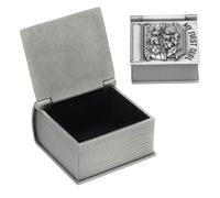Boîte à Souvenirs Première Dent et Boucle, Boîte à Souvenirs en Alliage de Zinc, Doublure en Velours Doux, Boîte de Rangement pour La Collection de Dents en Argent Antique