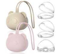 Boite a Sucette Bebe,2pcs Boîte De Rangement en Silicone pour Sucette|3pcs Sucettes Boîte à Tétine Bébé Silicone,Boîte À Sucettes Portable en Silicone pour Bébé pour Voyage en Plein Air