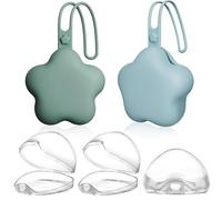 Boite a Sucette Bebe,2pcs Boîte De Rangement en Silicone pour Sucette|3pcs Sucettes Boîte à Tétine Bébé Silicone,Boîte À Sucettes Portable en Silicone pour Bébé pour Voyage en Plein Air