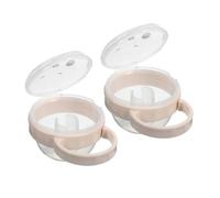 Boîte à Sucette Transparente Crochet, Lot de 2, PP Blanc | Rangement Poignée et Couvercle, pour Tétines et Anneaux de Dentition, Usage à Maison Poussette