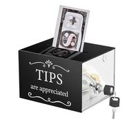 Boîte À Suggestion, Boîte De Dons En Acrylique, 6 X 4 X 5 Inch Boîtes De Dons, Montage Mural Boîtes De Vote Verrouillable, À Pourboires Pour La Collecte De Fonds, Bar, Vote À L'Écol, Concours