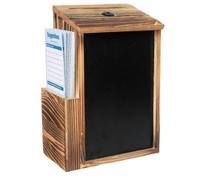 Boîte à suggestions avec fente et serrure, boîte de dons murale en bois avec serrure, panneau de tableau amovible pour maison, bureau, église, 50 cartes notes incluses, bulletin prière ave