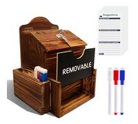 Boîte À Suggestions, Boîte À Suggestions En Bois, Boîtes À Propositions Avec 50 Cartes, Boîtes À Dons Avec Fente Et Serrure Aux Lettres En Bois Pour Propositions, Dons, Bulletins De Vote