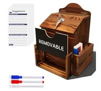 Boîte À Suggestions En Bois, Boîte À Donation Murale avec 50 Cartes de Suggestions, Boîte À Dons En Bois, Boîtes aux Lettres Verrouillable 27 * 20,5 * 15 cm pour Commenter Collecter