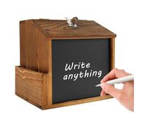 Boîte à suggestions murale en bois - Urnes en bois pour dons, conseils de vote de commentaires, prière | Don polyvalent avec serrure et fente à charnière pour bureau centre client