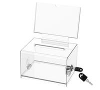 Boîte à suggestions portable, boîte à suggestions avec serrure, boîte de don minimaliste, organisateur de cartes de visite, étui transparent portable et sécurisé pour cartes de visite et soumissions