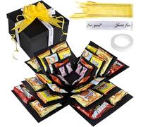 Boîte à surprise, 5 couches, boîte cadeau créative, boîte à explosion avec ruban, faite à la main, boîte cadeau noire pour la Saint-Valentin, un anniversaire