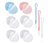 Boîte à tétine portable 6 pièces avec 3 lanières en silicone, boîte à tétine, boîte de rangement pour tétine, boîte de protection pour tétine, facile à transporter, réutilisable