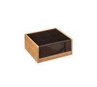 Boîte à thé 6 compartiments "blackbamboo" 22cm noir