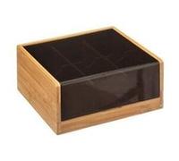 Boîte à thé 6 compartiments "blackbamboo" 22cm noir G