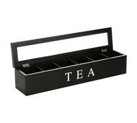 Boîte à thé 6 compartiments en bois pour paquets de café | Boîte de rangement à thé avec couvercle pour bureau, maison, magasin, pendaison de crémaillère, tiroir, comptoir, cuisine