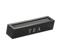 Boîte à thé 6 compartiments en bois pour paquets de café | Boîte de rangement pour sachets de thé avec couvercle pour armoire de cuisine, comptoir, bureau, maison, magasin