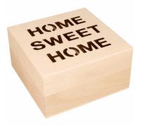 Boite à thé - ARTEMIO - Home Sweet Home - Bois - 17 x 17 x 8 cm - Mixte