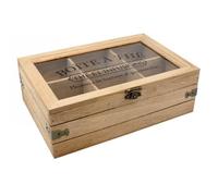 Boîte à thé - AUBRY GASPARD - 6 compartiments - Bois et verre - Dimensions 24x16x8 cm - Mixte