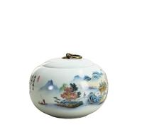 Boîte à Thé Celadon Tea Can Large Single Can Sealed Can Set Ceramic Can Tea Can Tea Cans(D)