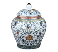 Boîte à Thé Ceramic Tea Cans Enamel Color General Cans Half A Catty Palace Style High-End Biluochun Candy Home Storage Sealed Cans Tea Cans(A)