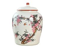 Boîte à Thé Ceramic Tea Cans Half A Pound Sealed Cans Moisture-Proof Empty Cans Storage Cans Porcelain Cans Black Tea Green Tea Pu'er Tea Cans Home Tea Cans(C)