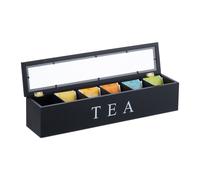 Boite à thé coffret de rangement 6 compartiments couvercle hermétique