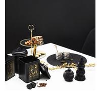 COOK CONCEPT LA Boite A - BT6668 - Boite Rangement The Cuisine Metal Message Noir Mat, Art de la Table - 12 x 18.50 cm