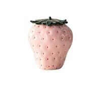 Boîte à Thé Creative Ceramic Sealed Jar Black Tea Green Tea Storage Jar Strawberry Tea Jar Home Personalized Tea Set Ornaments Souvenirs Tea Cans(A)
