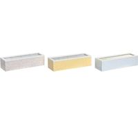 Boîte à thé DKD Home Decor 30 x 9 x 8 cm cristal bleu rose 3 pièces bois MDF