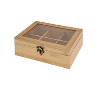 Boîte à thé élégante avec 6 compartiments en bois