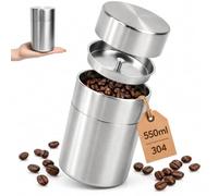 Boîte à Thé en Acier Inoxydable 304, 550 ML, Argenté | Récipient de Stockage pour Capsules, Sucre, Graines, Farine et Herbes Séchées, Préserve les Arômes, 14,5 x 8 x 8 cm