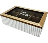 Boîte à thé en bois 23x15,5x8 cm décorative