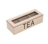 Boîte à thé en bois, coffre en contenant de thé, boîte de cuisine en bois, finition de style vintage, organisateur multi-emplacement, 1 morceau, pour l'anniversaire de la pendaison de crémaillère ou l