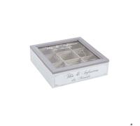 Boite à thé en bois compartimentée