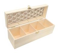 MÉGACRÉA Boite à thé en Bois Style Japonais 4 Compartiments