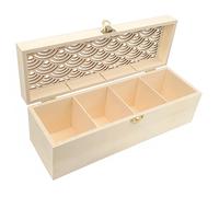 Boite À Thé En Bois Style Japonais 4 Compartiments 30 X 10 X 10 Cm