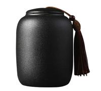 Boîte à thé en céramique de style vintage chinois, boîte à thé traditionnelle, boîte à thé noire, couvercle hermétique, décoration pour la maison