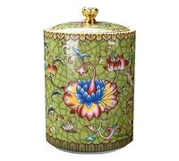 Boîte à thé en céramique scellée de cuisine, récipient de rangement pour café et épices, vert, 14 x 9,4 cm - Solution de stockage hermétique des aliments pour l'organisation du garde-manger