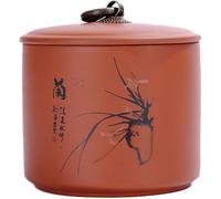 Boîte à Thé en Céramique Thé De Style Japonais Café Sucre Pots Bocaux Boîte à Thé Traditionnelle en Céramique Rangement pour La Cuisine, Orchid