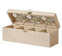 Boite À Thé Japon En Bois 4 Compartiments 30 X 10 X 10 Cm