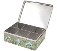 Boite à thé métal - EASY LIFE - 6 compartiments - 20,5x16x7cm - Paradise sauvage