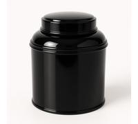Boîte à thé noir métal empilable 80-100 g - Fer blanc qualité alimentaire | Double couvercle hermétique | Fabriquée en France | Boîte ronde durable pour thé, infusion, épices
