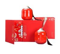 Boîte à Thé Pot de stockage thé en vrac créatif, conteneur céramique, pot scellé, service à rétro chinois, Double, coffret cadeau