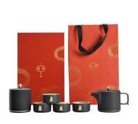 Boîte à Thé Récipient de stockage thé en vrac céramique Pot ménage Un pot Quatre tasses Théière Ensemble chinois Coffret cadeau