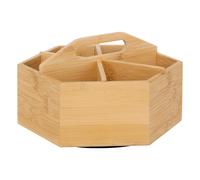 Boîte à Thé Rotative en Bambou "6 Compartiments" 22cm Naturel