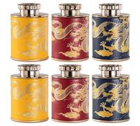 Boîte À Thé Vide en Métal Élégant, 6 Pièces, Mini Boîtes De Thé, Récipients À Thé avec Couvercles pour Thé Chinois, Boîtes De Thé Vintage, Bocaux en Fer