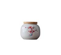 Boîte à Thé White Porcelain Hand-Painted Persimmon Four Gentlemen Small Jar Ceramic Tea Can Underglaze Color Tea Storage Jar Sealed Tea Can Tea Cans(B)