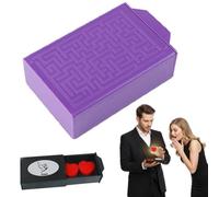 Boîte à tiroir pour tours de magie surprise pour magiciens, gros plan, illusions de rue, gadgets, accessoires de mentalisme, boîte magique pour la Saint-Valentin pour apparaître et disparaître (violet