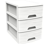 Boîte à tiroirs EDA STONE DIN A4 3 tiroirs PP blanc